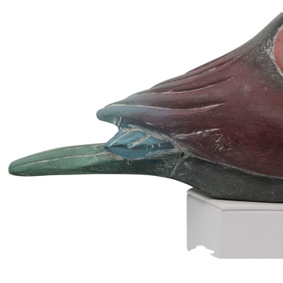 Vintage Hand Carved Wooden Owl Bird Figurine Hand Painted Decorative Sculpture - Picture 6 of 9